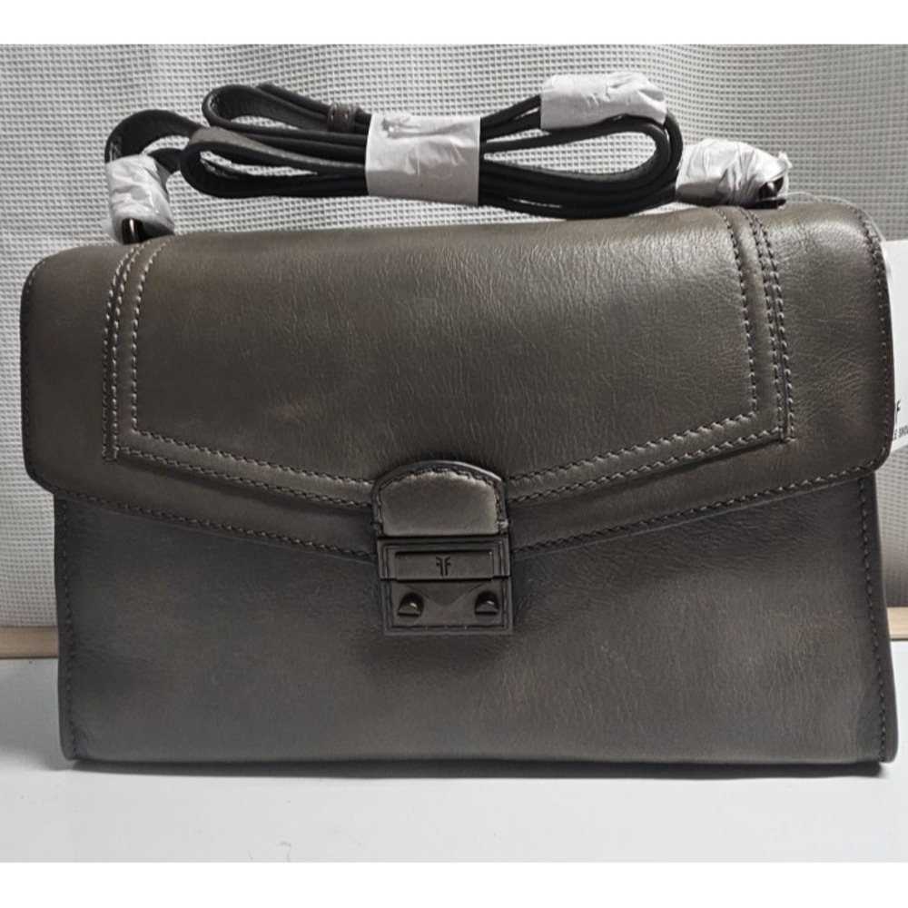 FRYE ALEX FLAP SHOULDER crossbody bag shadow‎ grey 12" W X 4" D x 8" H